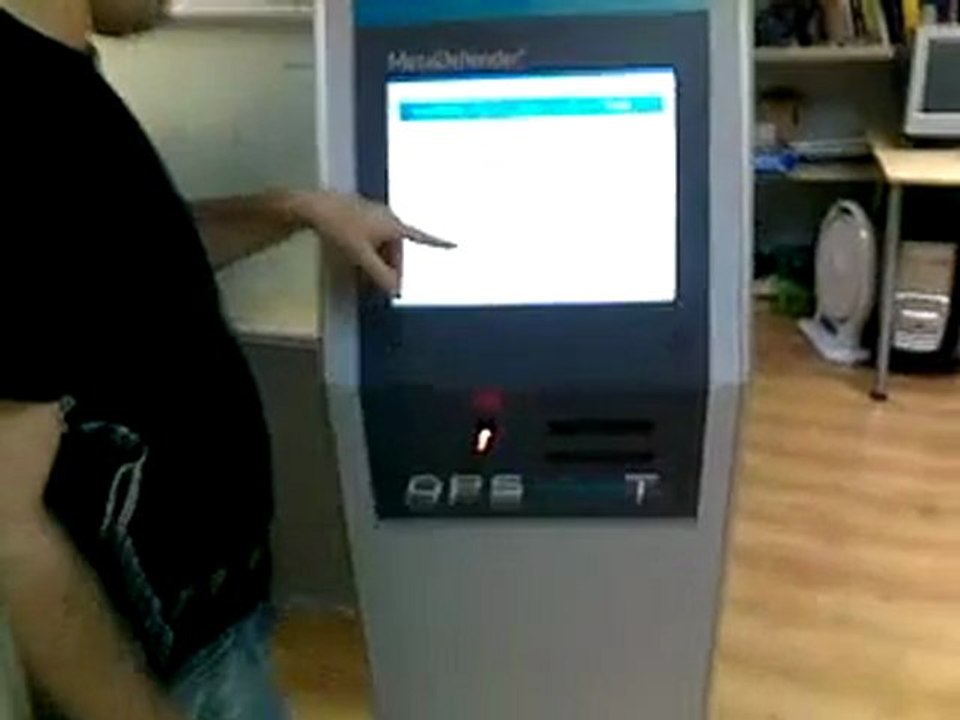 MetaDefender USB/DVD/CD scanning station kiosk in action.