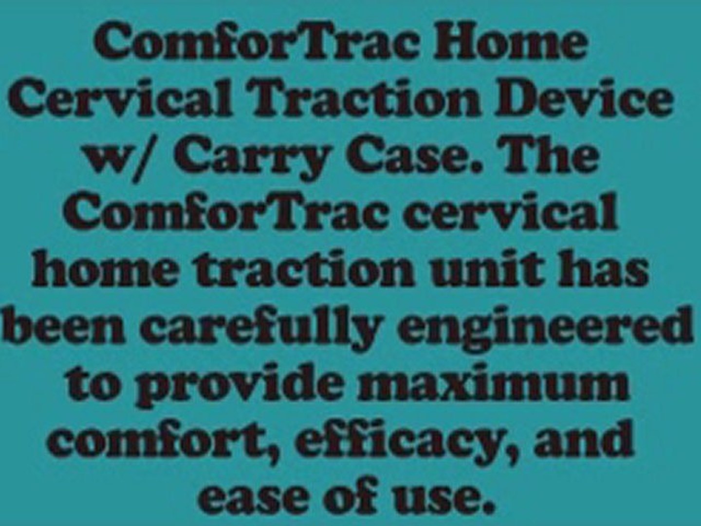New Model Comfortract Home Cervical Traction Unit Video Dailymotion