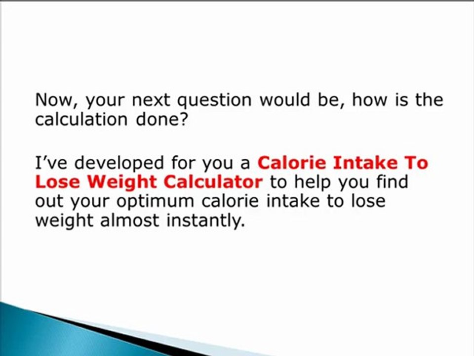 Calorie Intake To Lose Weight