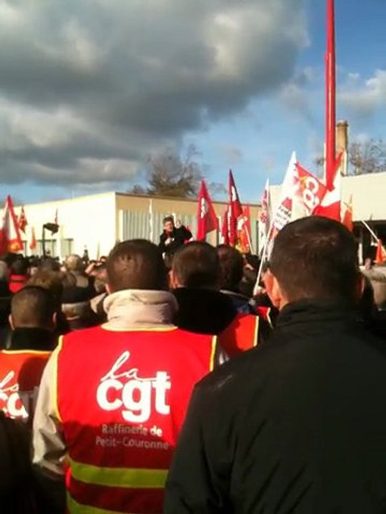 Melenchon a la raffinerie Petroplus