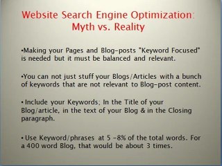 Search Engine Optimization Myth vs. Reality