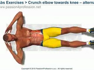 Crunch elbow towards knee - alternated