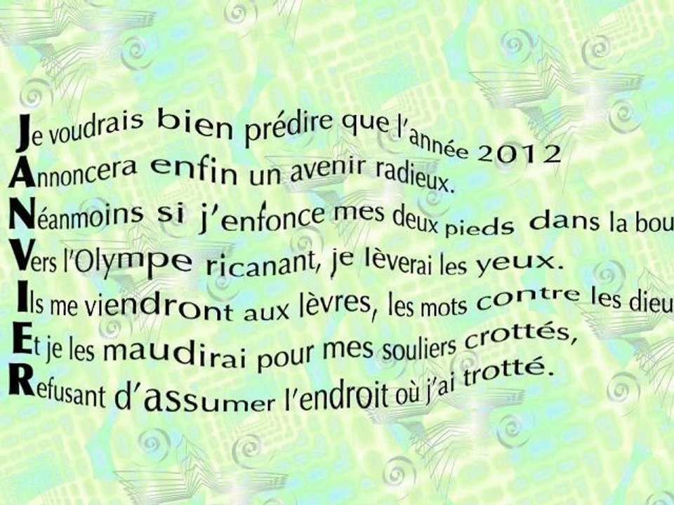 Janvier Tout Un Poeme Video Dailymotion