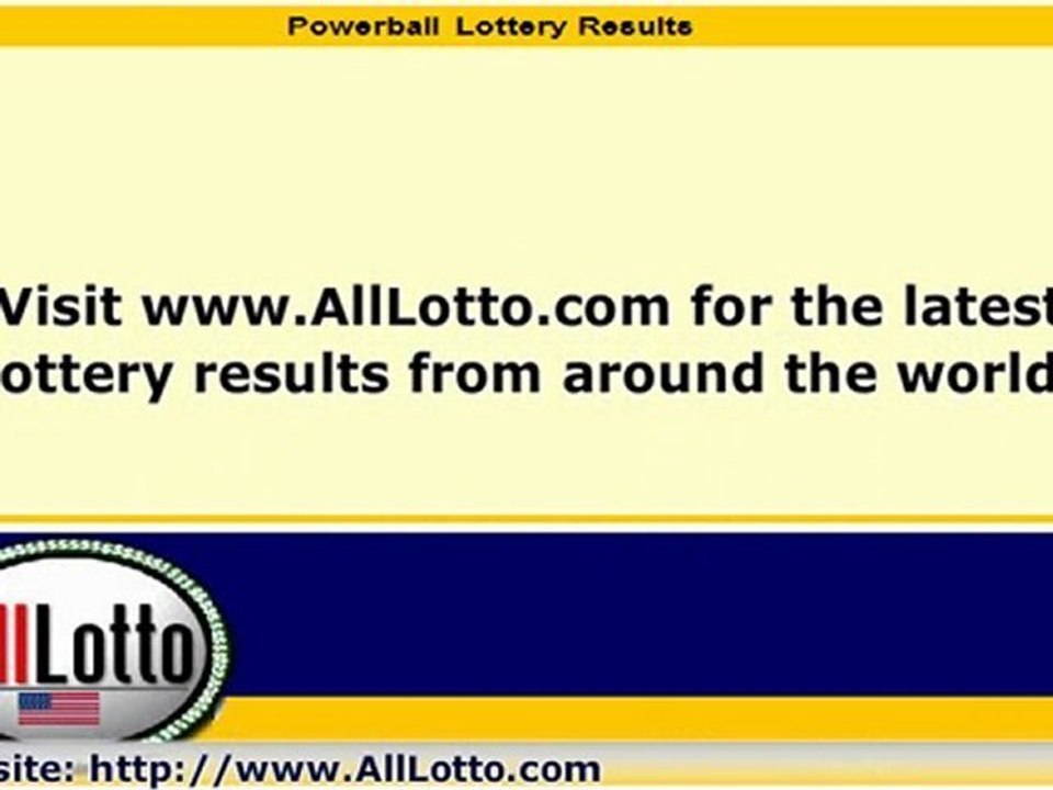 Powerball Lottery Drawing Results for January 7, 2011