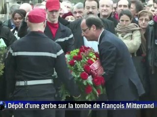 Le candidat socialiste est venu "chercher les forces de l'esprit" sur les terres de François Mitterrand