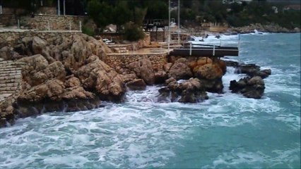 kaş küçükçakıl beach fırtına _ lodos 07,01,2012