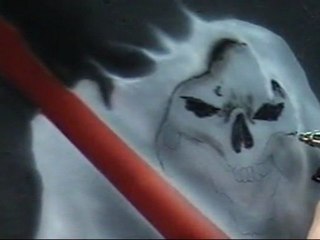 rod39 airbrush 2  skull guitar