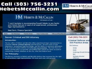 DUI Attorney Denver CO Hebets and McCallin PC