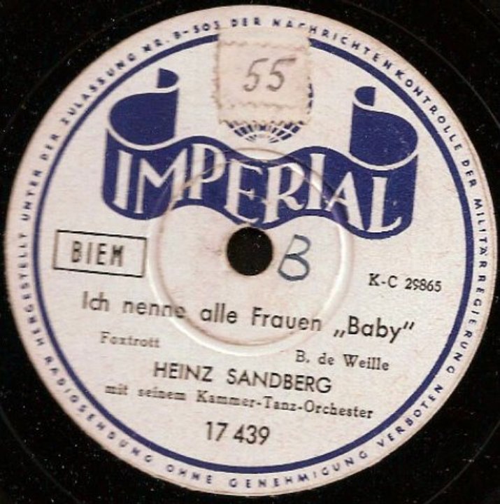 Ich nenne alle Frauen Baby - Heinz Sandberg mit Tanzorchester