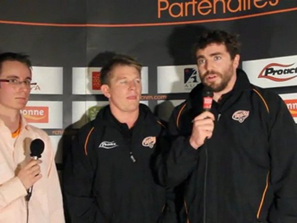 Interview de Josh Valentine et de Shaun Hegarty après la rencontre RCNM-Mont-de-Marsan