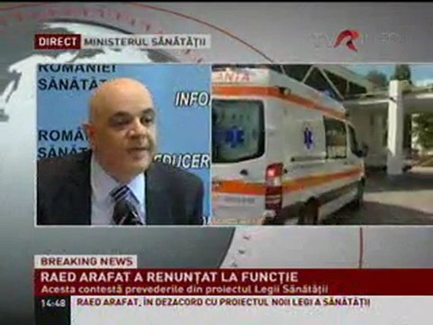 ( reformasanatate.ro) TVRinfo - demisie Dr. Raed Arafat - Reforma Sanatatii 2012