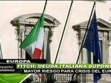 Fitch: Italia, deuda de mayor riesgo para crisis del euro