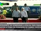 Lobo llega a Nicaragua a la toma de posesión de Ortega