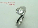 Solitaire Round Diamond By-Pass Engagement Ring Swirl Tension Setting