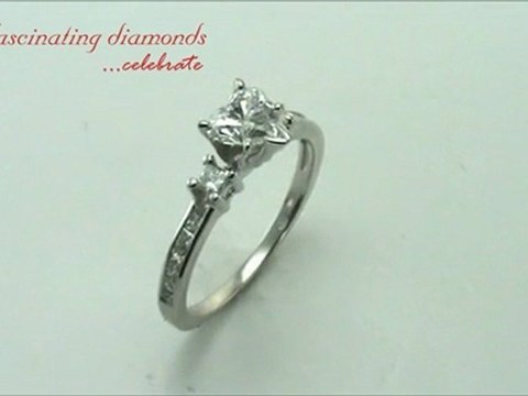 Heart Shape Diamond Engagement Ring In Channel Setting