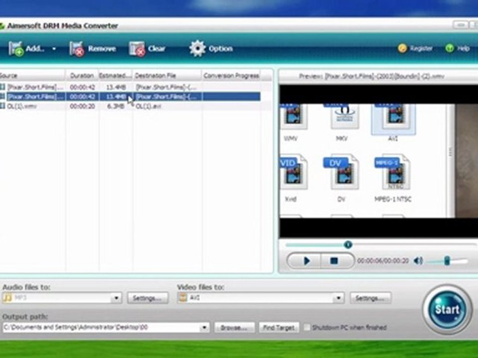 How to convert DRM locked audio & video files into common formats? (Aimersoft DRM Media Converter for Windows)