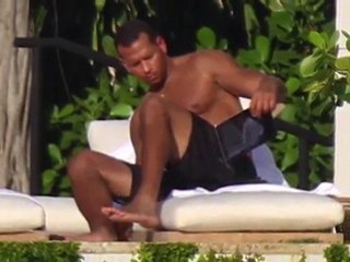 Alex Rodriguez and Torrie Wilson Cuddle Up Poolside