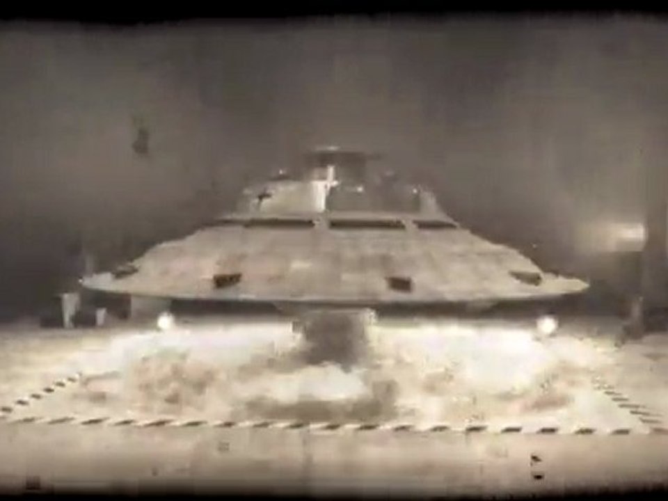 Nazi Haunebu Flight Test - CGI Vintage Film Reel