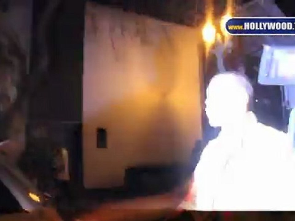 Chris Brown leaving the Roxbury nightclub