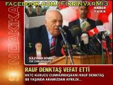 K.K.T.C Kurucu Cumhurbaşkanı Rauf DENKTAŞ'ın vefatı hasabiyle 9. Cumhurbaşkanı Süleyman Demirel'in taziye mesajı