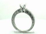 FDENS1813CUR  Antique Style Cushion Solitaire Diamond Engagement Ring