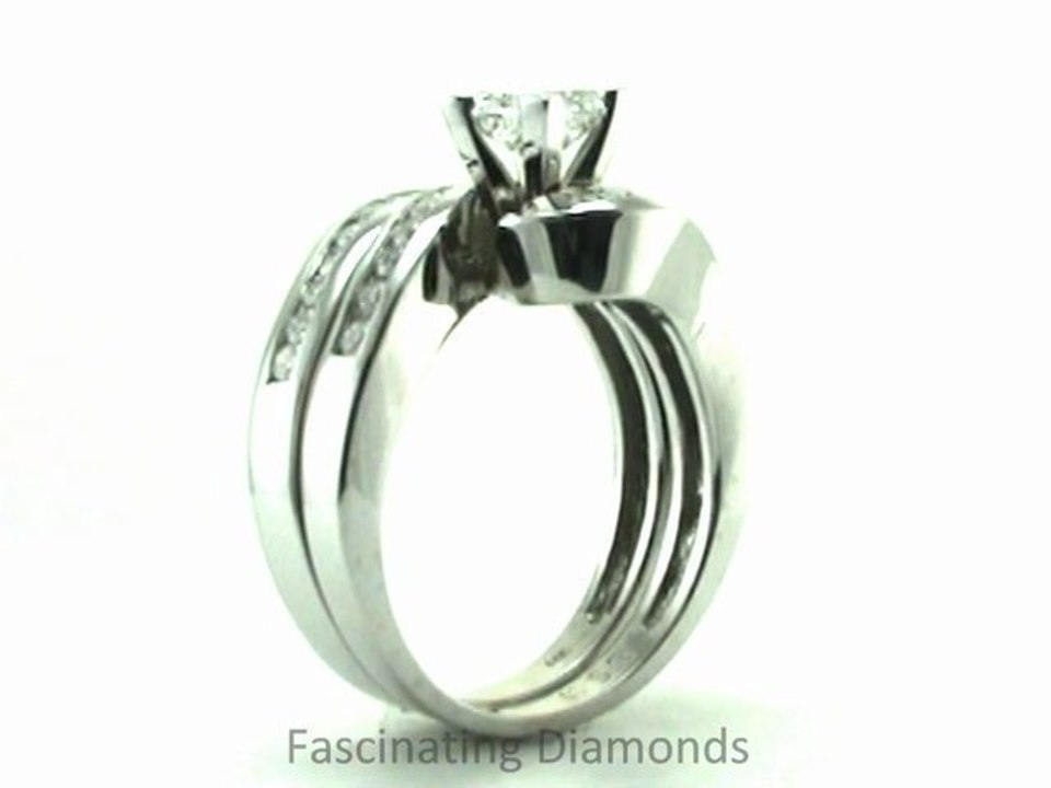 FDENS594PR          Princess Cut Diamond Channel Set Swirl Shaped Bridal Ring Set