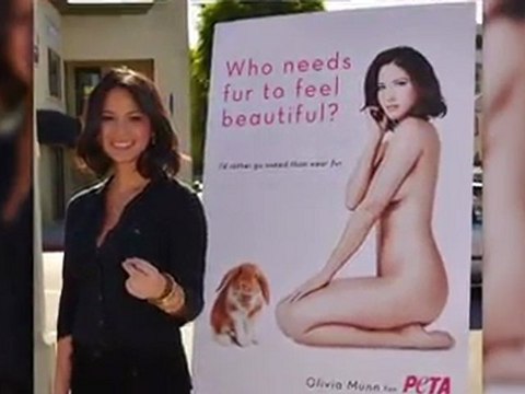 SNTV - Olivia Munn Unveils Her Naked PETA Ads