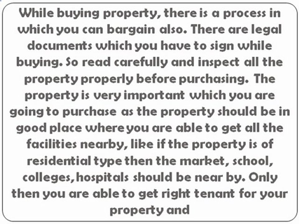 Things to remember while Buying Investment Property