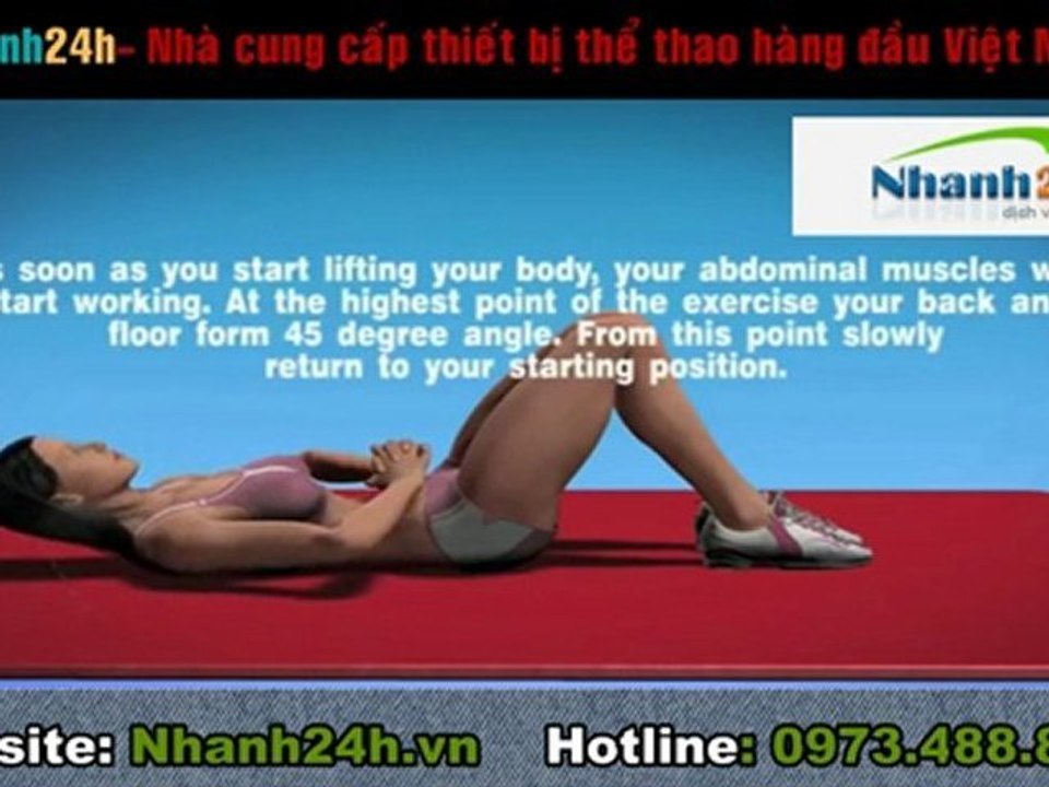 Hướng dẫn tập thể dục - Bài tập cơ bụng 5 - Nhanh24h.vn