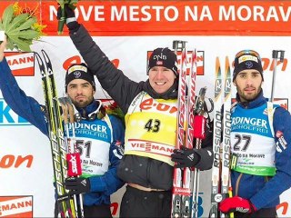 Martin et Simon Fourcade dans "RMC Sport" après leur podium 20120114