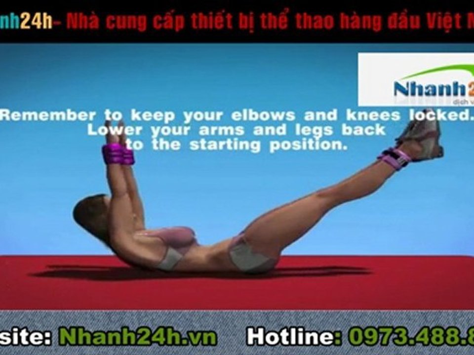Hướng dẫn tập thể dục - Bài tập cơ bụng 14 - Nhanh24h.vn