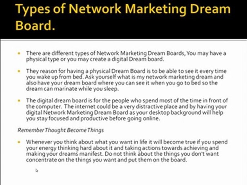 Network Marketing Dream Board
