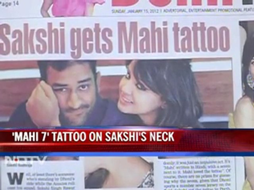 Sakshi gets Dhoni's name tattooed