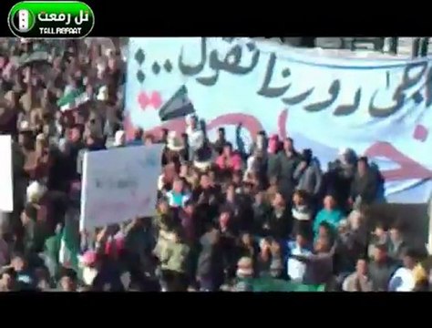 فري برس تل رفعت مظاهرة عارمة في جمعة المنطقة العازلة مطلبنا 2 12 2011