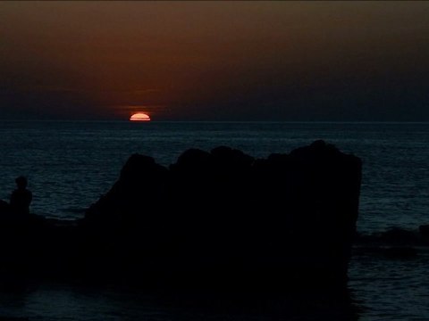 Iles grec - Coucher de soleil sur la mer Egée