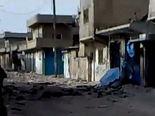 فري برس   آثار الدمار أثناء اجتياح كتائب الأسد للرستن حمص 28 9 2011