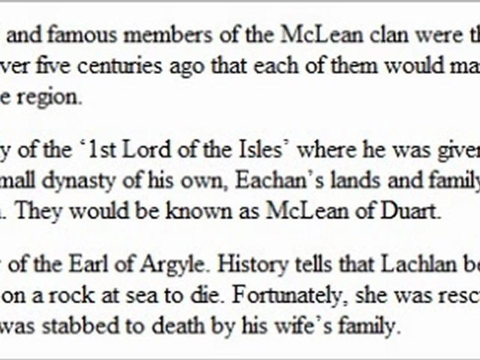 Mary Rose Mclean - History of the name McLean