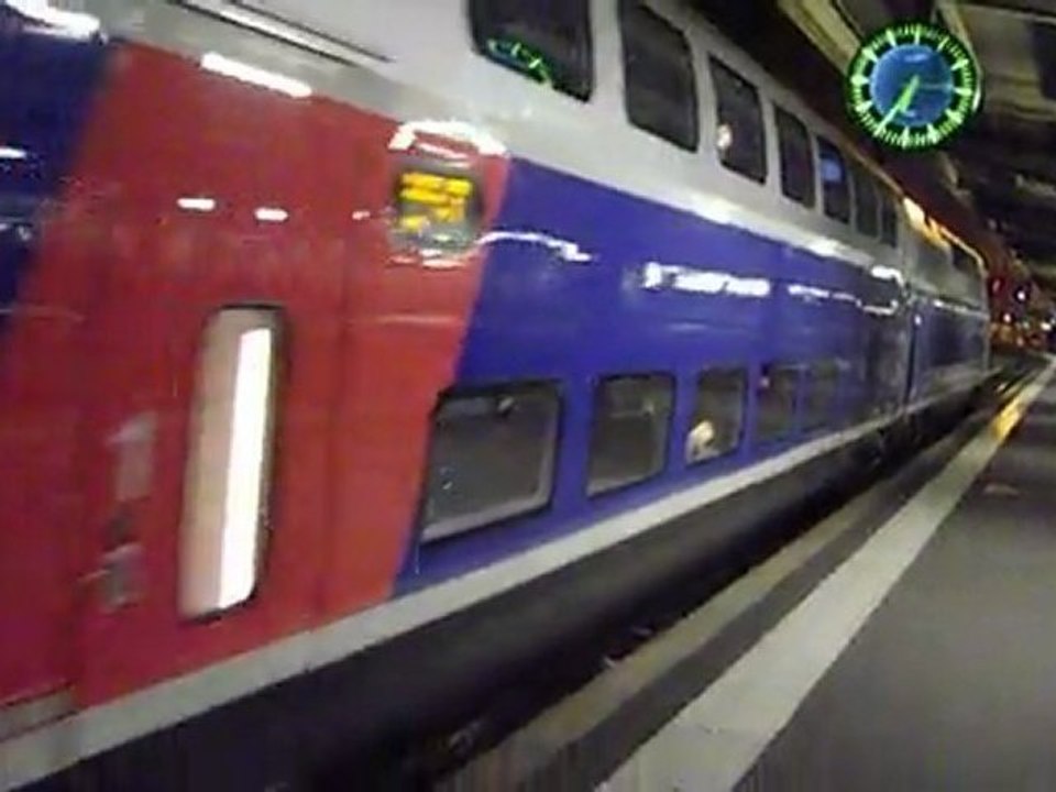 Départ de la rame TGV 2N2 Euroduplex 4707, sur le TGV 6127 à destination de Marseille Saint-Charles