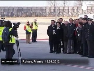 Giant pandas arrive in France from China - no comment