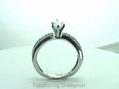 FDENS3134PER Pear Shape Diamond Split Engagement Ring Pave Setting