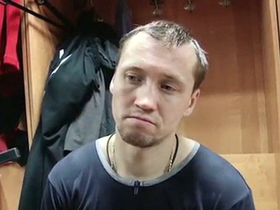 Егор Михайлов после игры с к.Сибирь 16.01.12.