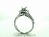 FDENS3152CUR           NEW Cushion Cut Halo Petite Diamond Split Band Engagement Ring In Micro-Pave Setting