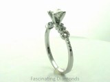 FDENS3043PRR       Princess Cut Petite Diamond Engagement Ring W Round Side Stones In Pave Setting