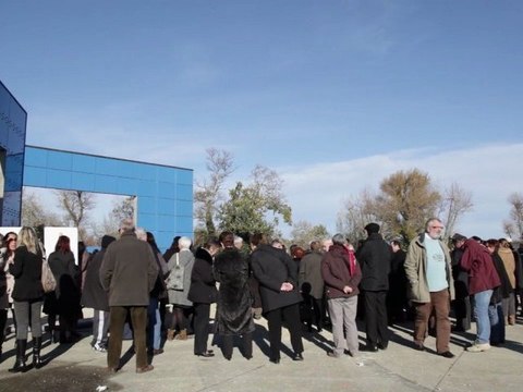 Pose de la première pierre de l'extension du musée Arles antique.