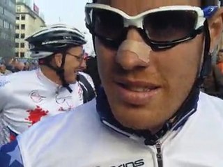 Tyler Farrar on the start line of the 2011 World Championship road race