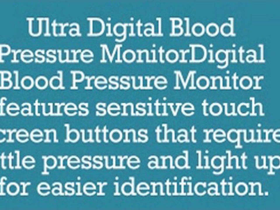 Ultra Digital Blood Pressure Monitor