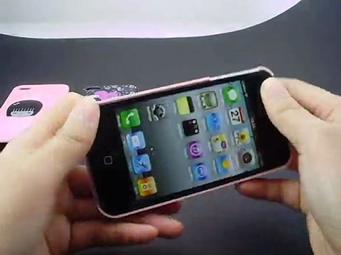 Cute iPhone 4S Glass Case with Hello Kitty Pattern