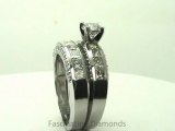FDENS198RO           Round Shape Diamond Wedding Rings Set In Channel & Pave Setting