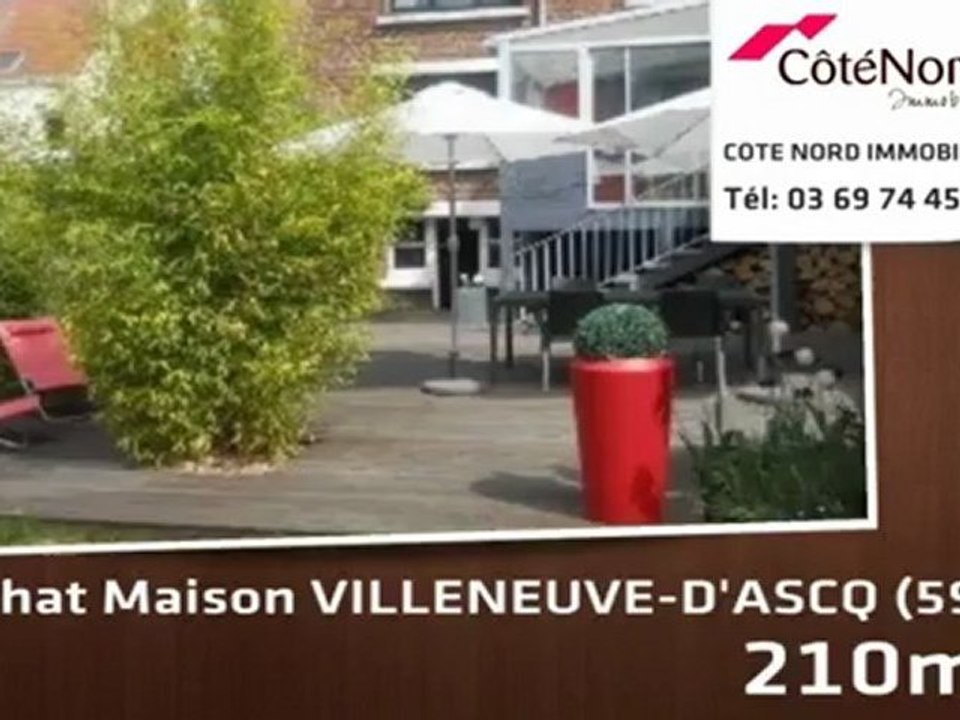 A vendre - maison - VILLENEUVE-D'ASCQ (59650) - 210m²
