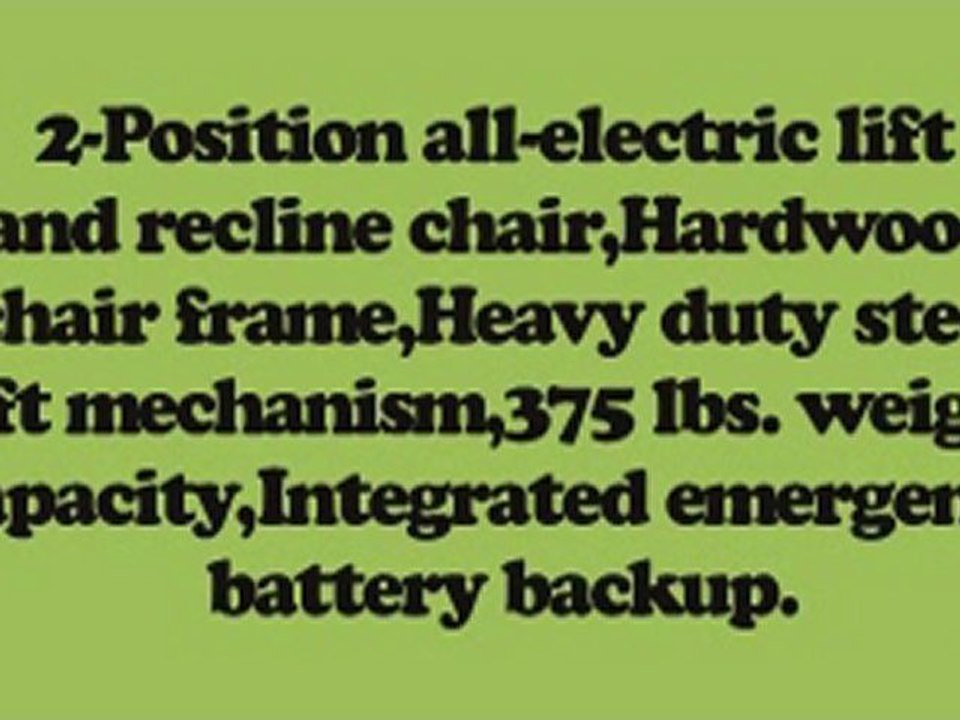 Easy Comfort 2-position Lift and Recline Chair